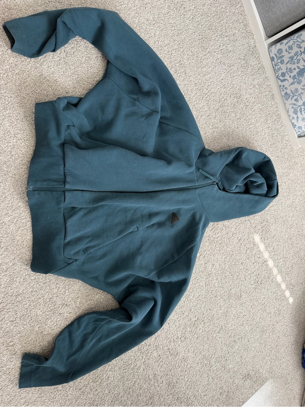 Teal Hooded Zip-Up Adidas Jacket - Women's Casual Coat